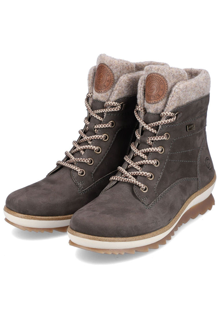Remonte Stiefelette Veloursleder Smoke