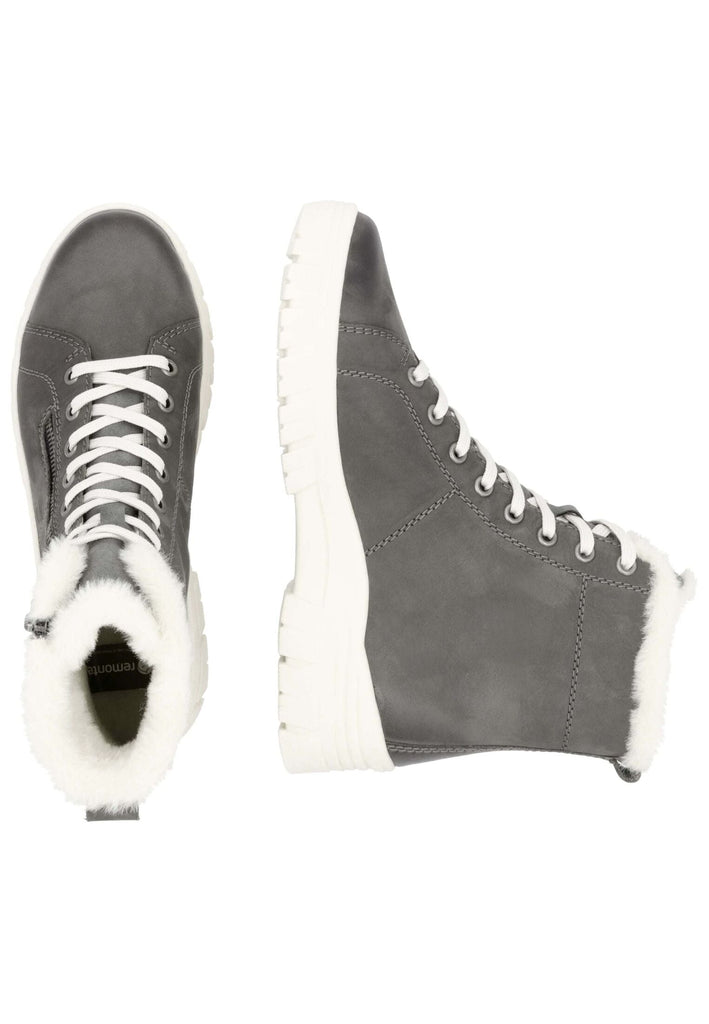 Remonte Stiefelette Veloursleder Smoke Warmfutter