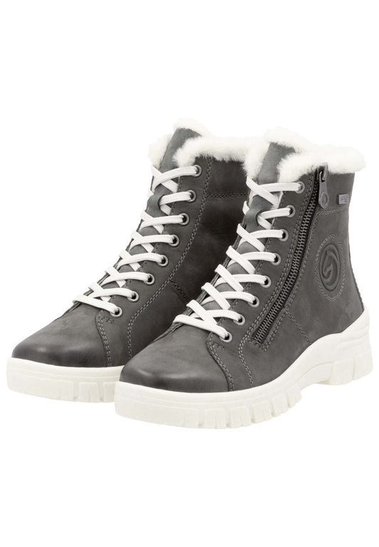 Remonte Stiefelette Veloursleder Smoke Warmfutter