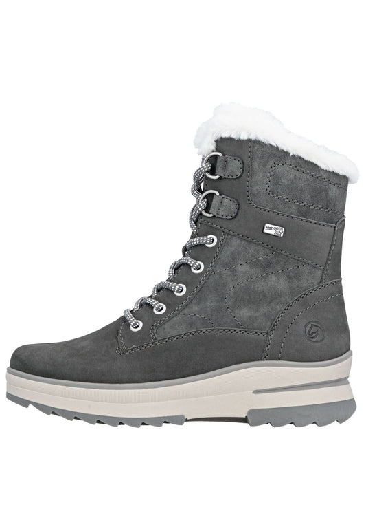Remonte Stiefelette Veloursleder Smoke Warmfutter