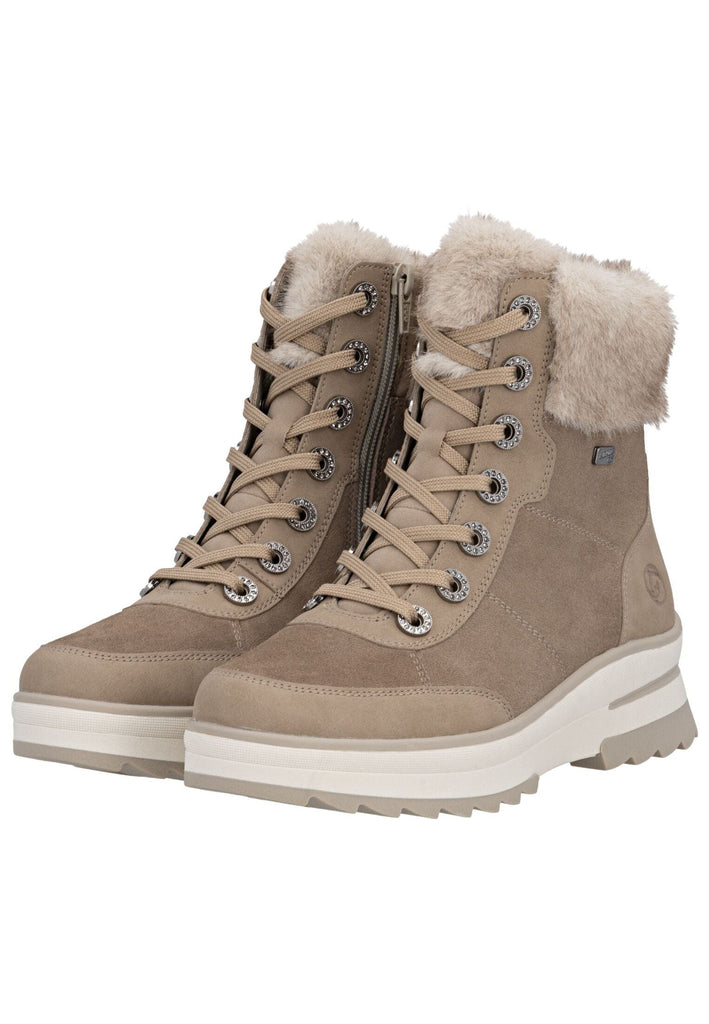 Remonte Stiefelette Veloursleder/Textil Camel Warmfutter