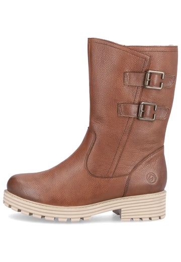 Stiefeletten Remonte Stiefelette Glattleder Nussbraun Warmfutter