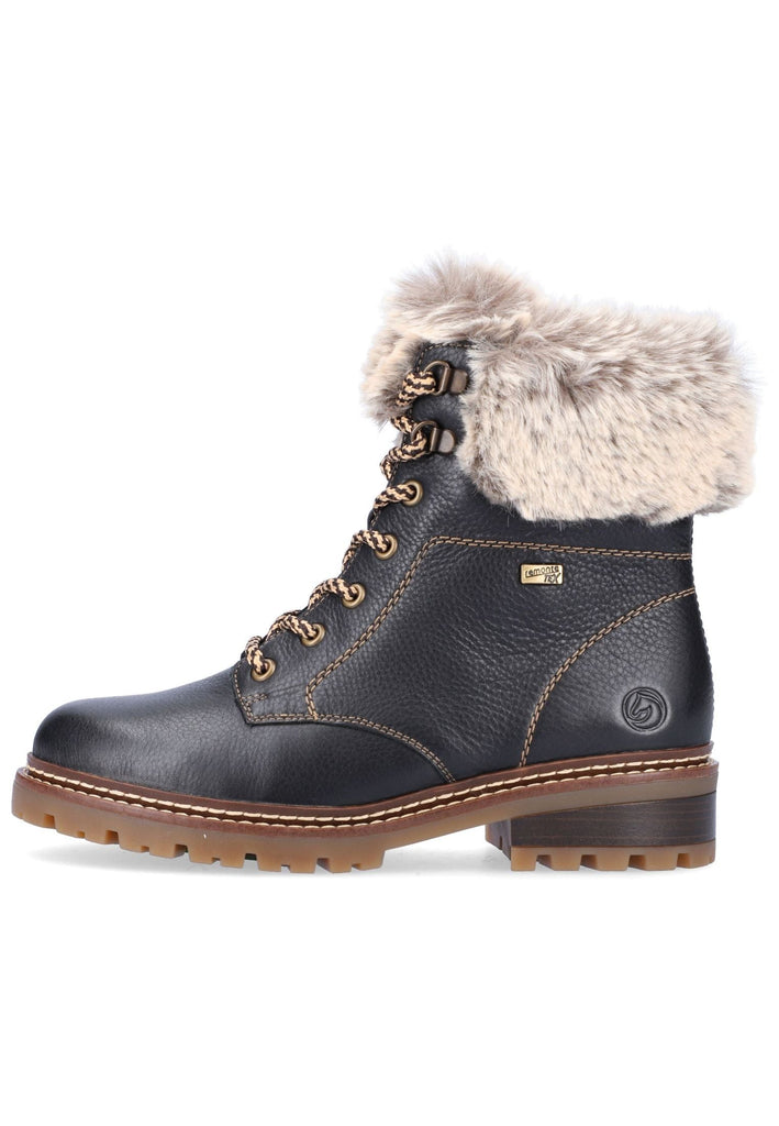 Stiefeletten Remonte Stiefelette Glattleder Schwarz