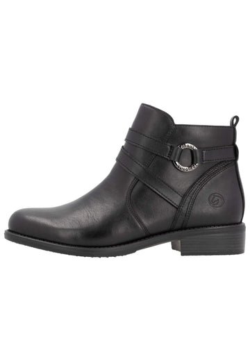 Stiefeletten Remonte Stiefelette Glattleder Schwarz