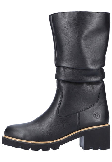 Stiefeletten Remonte Stiefelette Glattleder Schwarz Warmfutter