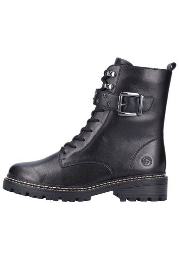 Stiefeletten Remonte Stiefelette Glattleder Schwarz Warmfutter