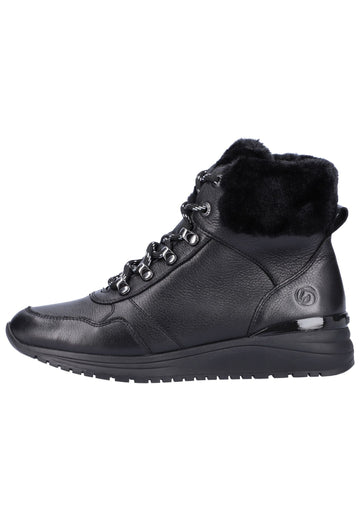 Stiefeletten Remonte Stiefelette Glattleder Schwarz Warmfutter