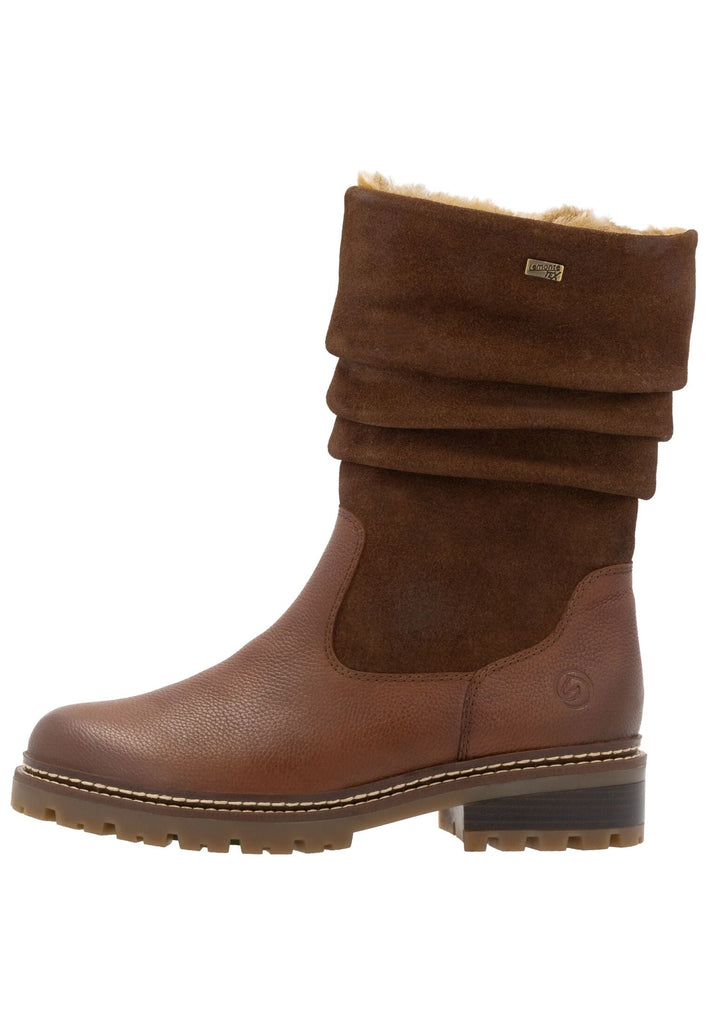 Stiefeletten Remonte Stiefelette Leder Nuss Warmfutter