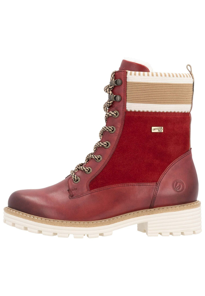 Stiefeletten Remonte Stiefelette Leder Rot/Beige