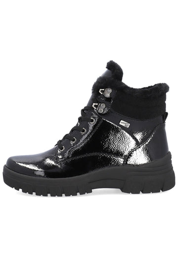 Stiefeletten Remonte Stiefelette Leder Schwarz Warmfutter