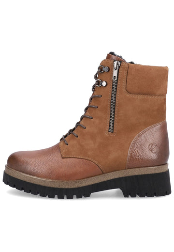 Stiefeletten Remonte Stiefelette Veloursleder Nussbraun