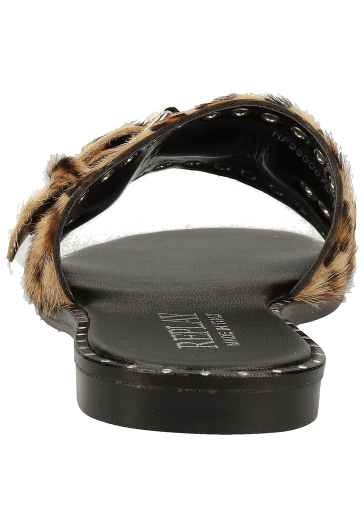 Replay Pantoletten Leder Leopard