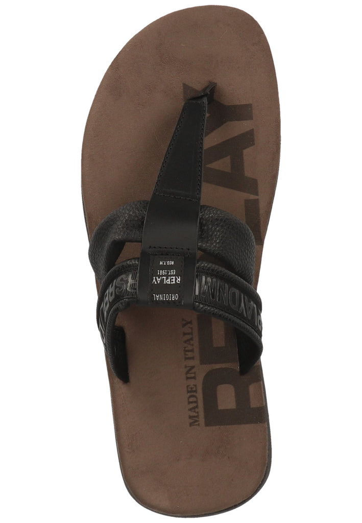 Replay Pantoletten Leder/Synthetik Schwarz