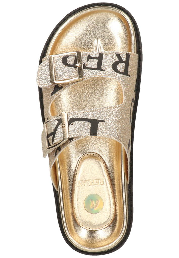 Replay Pantoletten Lederimitat Platin