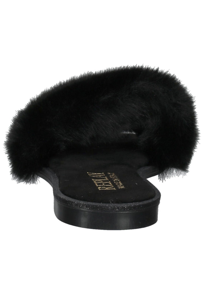 Replay Pantoletten Lederimitat Schwarz