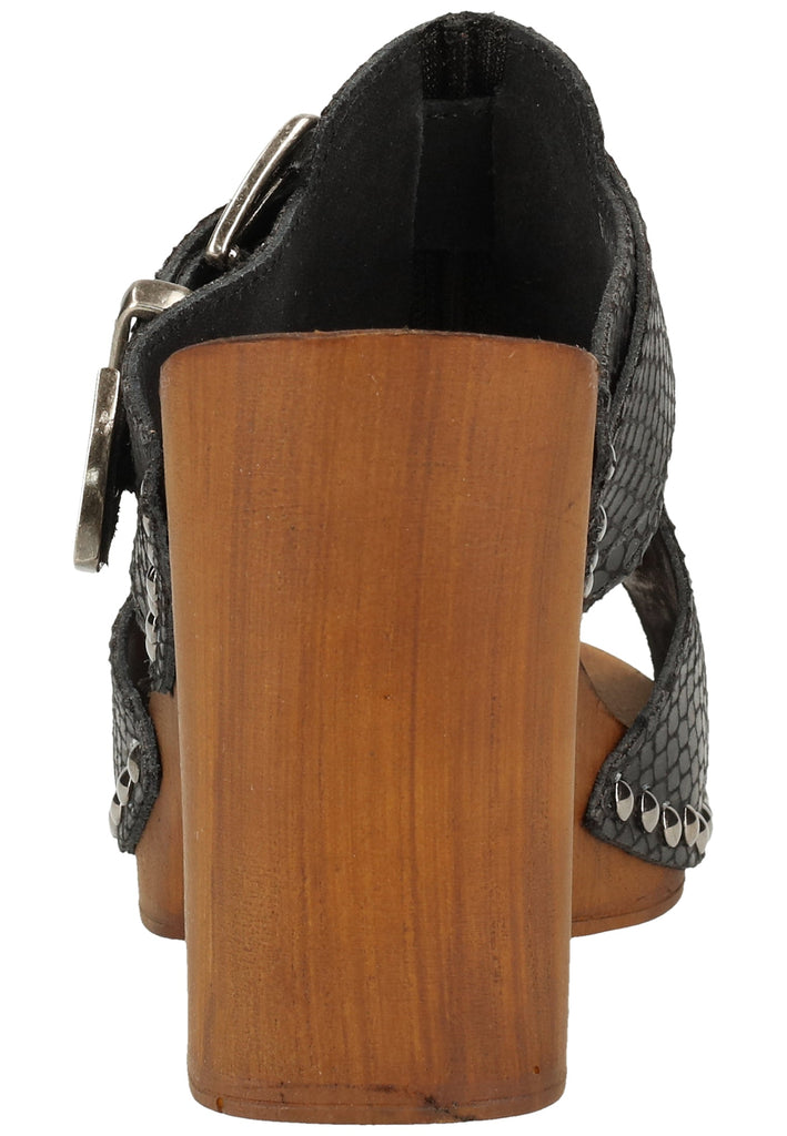 Replay Pantoletten Lederimitat Schwarz