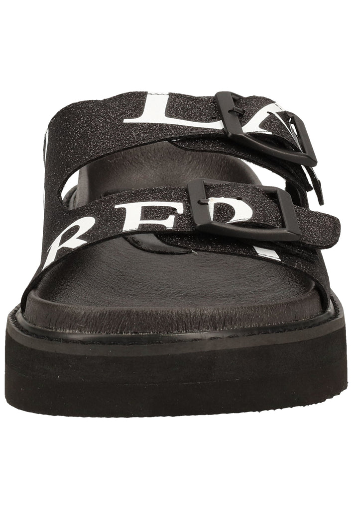 Replay Pantoletten Lederimitat Schwarz