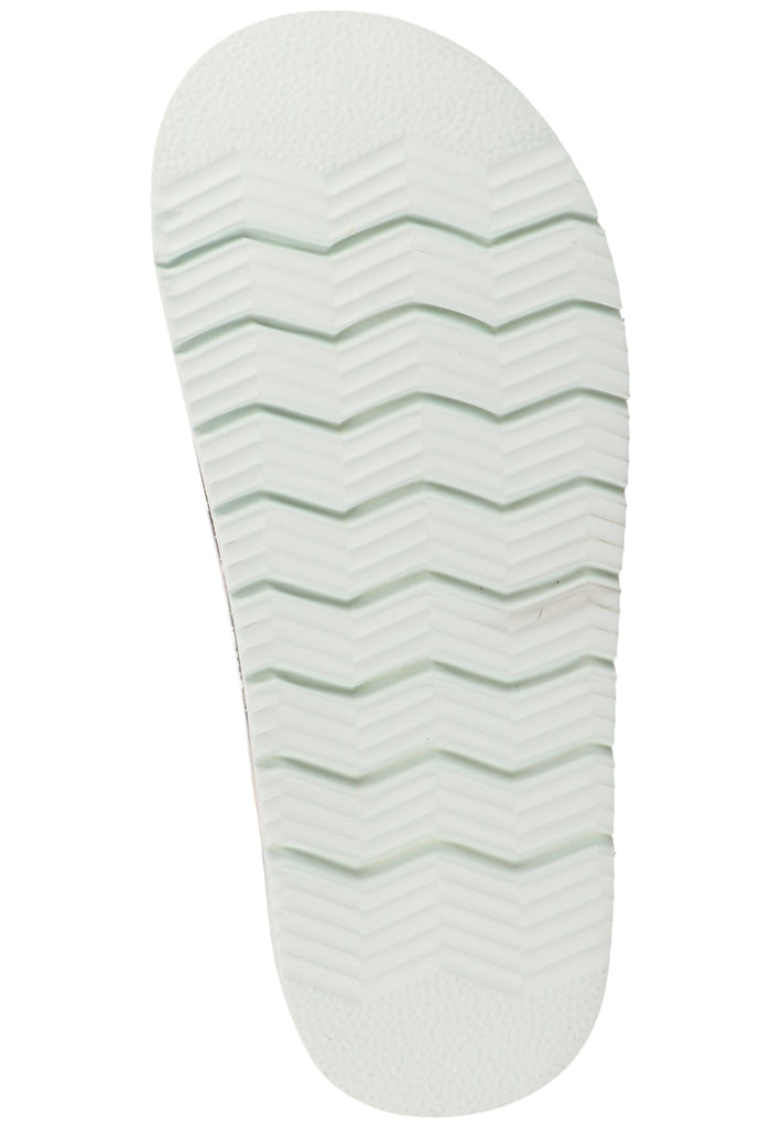 Replay Pantoletten Lederimitat Silber/Grün