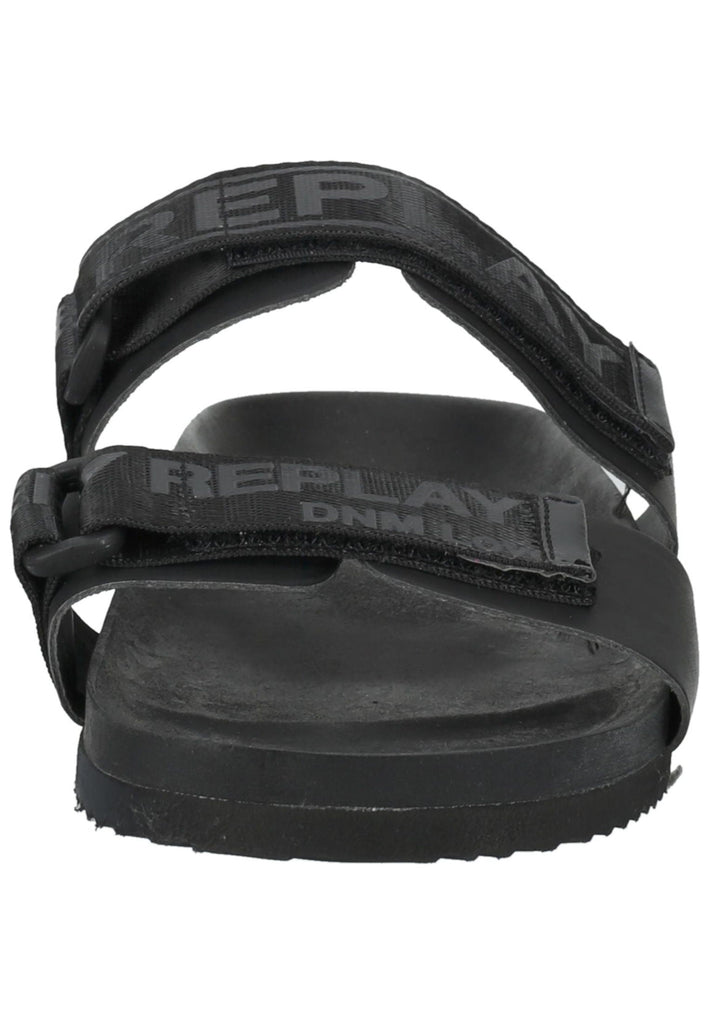 Replay Pantoletten Lederimitat/Textil Schwarz