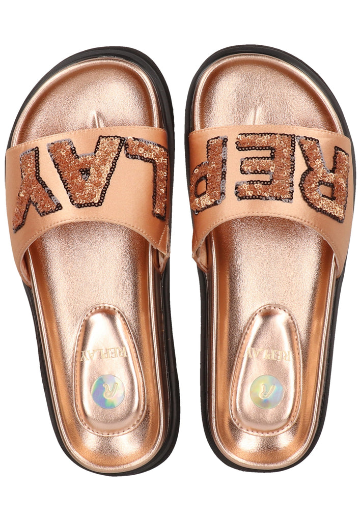 Replay Pantoletten Textil Bronze