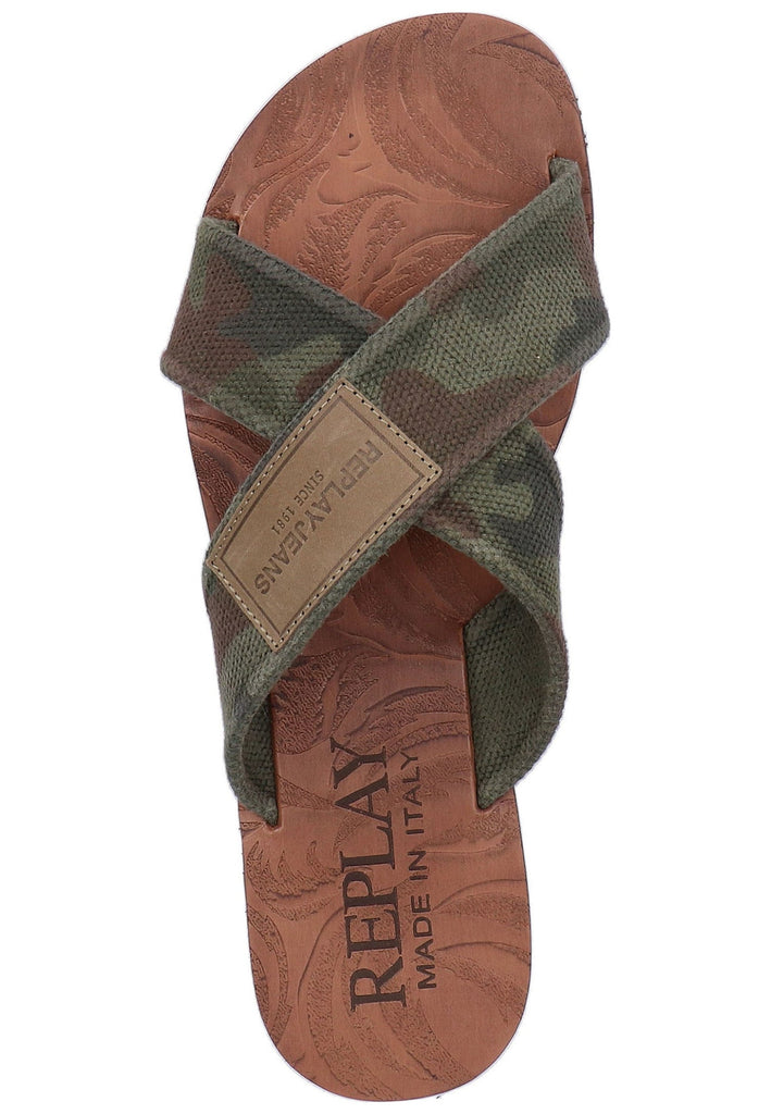 Replay Pantoletten Textil Oliv