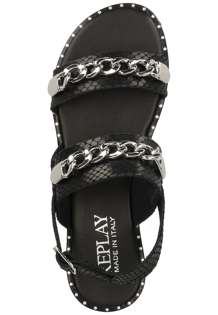 Replay Sandalen Lederimitat Schwarz