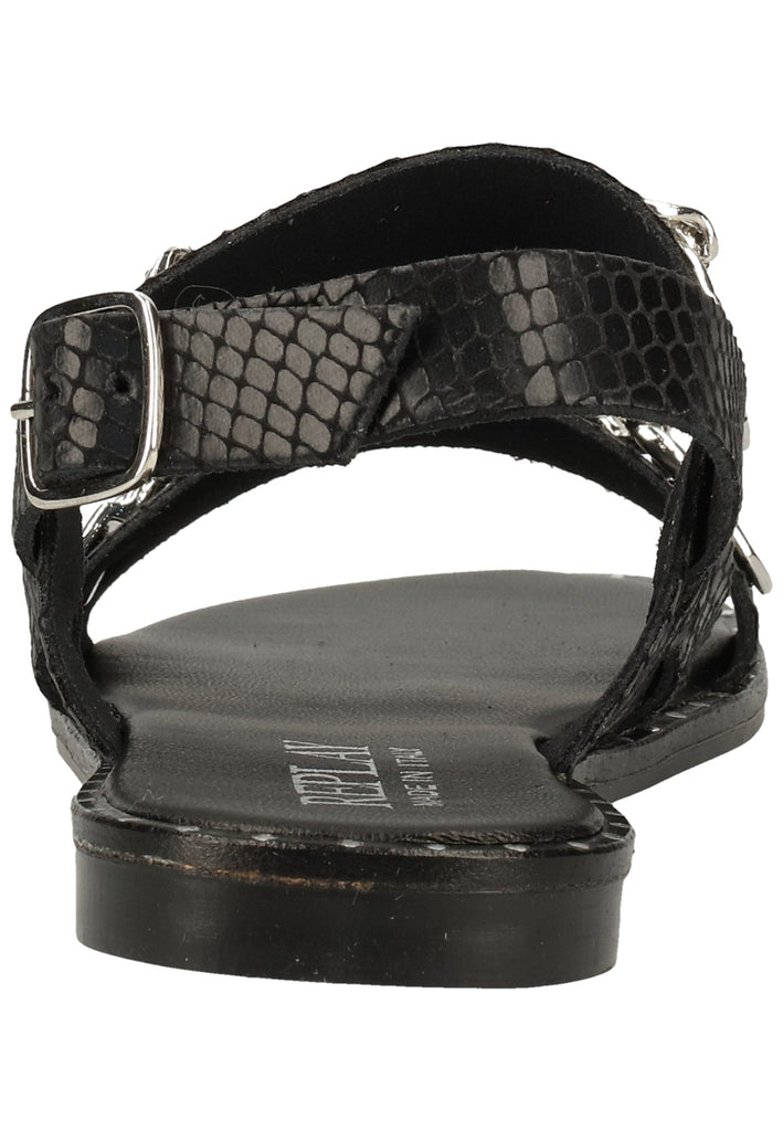 Replay Sandalen Lederimitat Schwarz