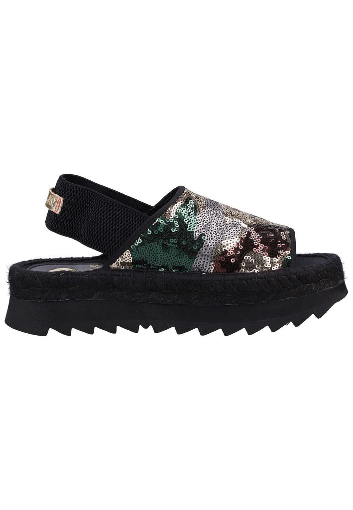 Replay Sandalen Lederimitat Schwarz/Oliv