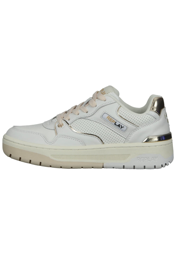 Replay Sneaker Leder Weiß/Gold