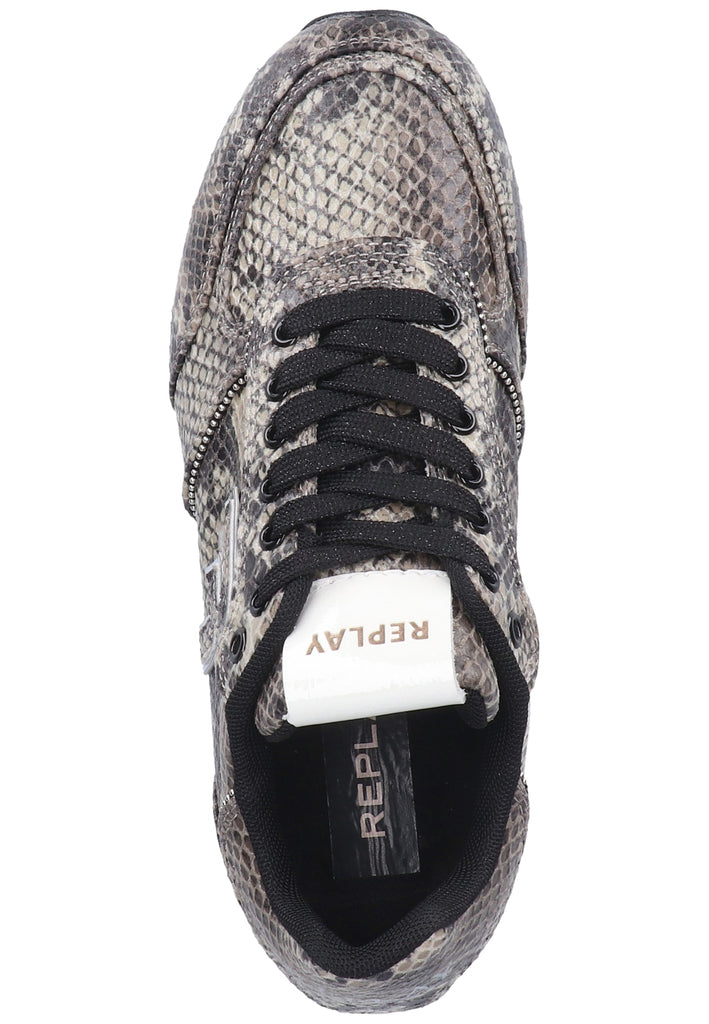 Replay Sneaker Lederimitat Grau/Schwarz