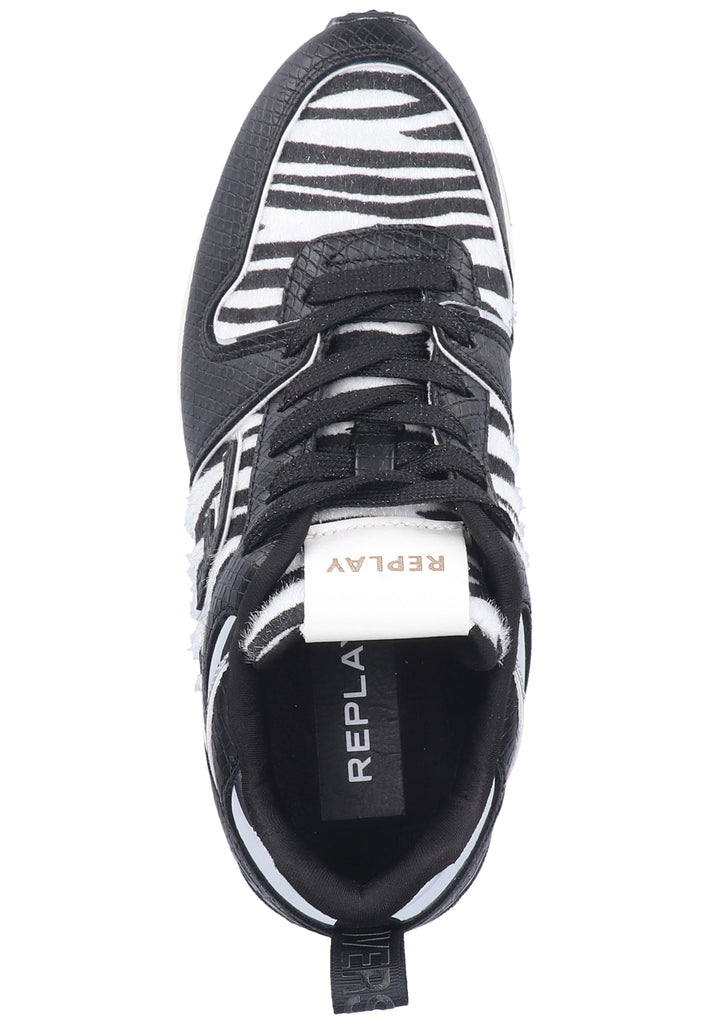Replay Sneaker Lederimitat Schwarz/Weiß