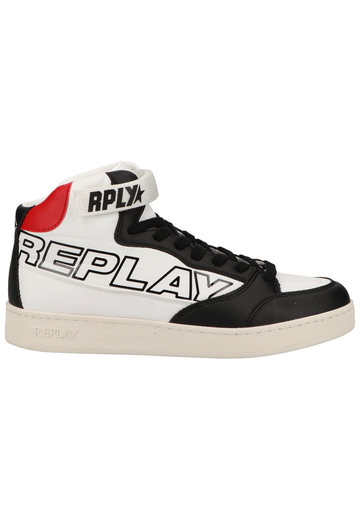 Replay Sneaker Lederimitat/Textil Weiß/Schwarz