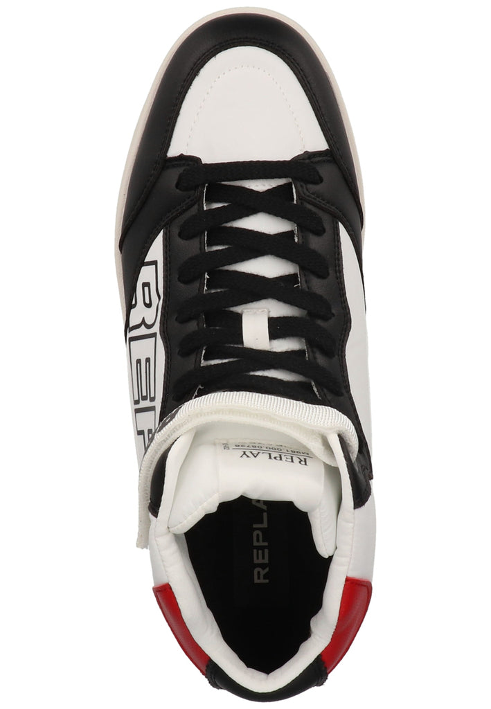 Replay Sneaker Lederimitat/Textil Weiß/Schwarz