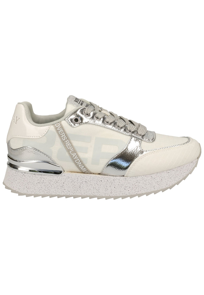 Replay Sneaker Lederimitat/Textil Weiß/Silber