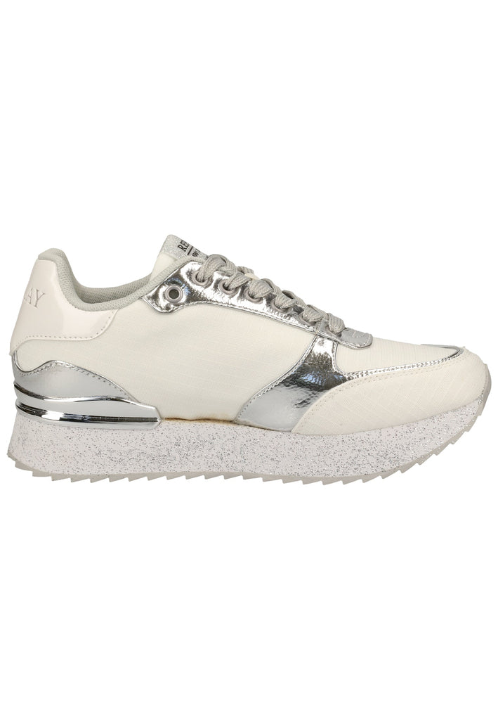 Replay Sneaker Lederimitat/Textil Weiß/Silber