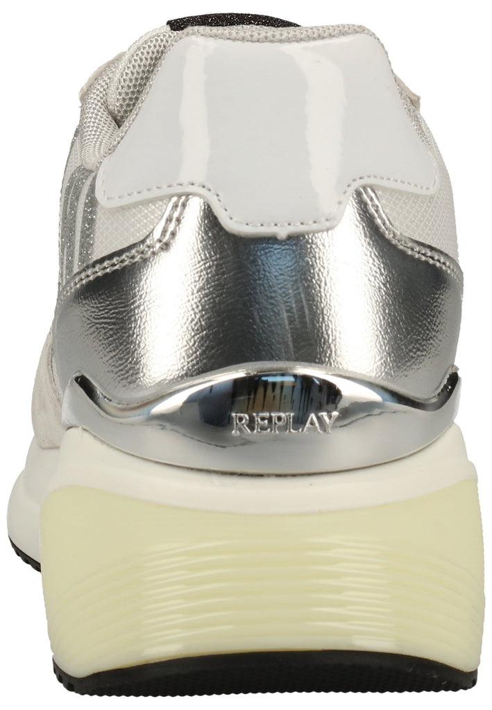Replay Sneaker Veloursleder/Textil Weiß/Silber