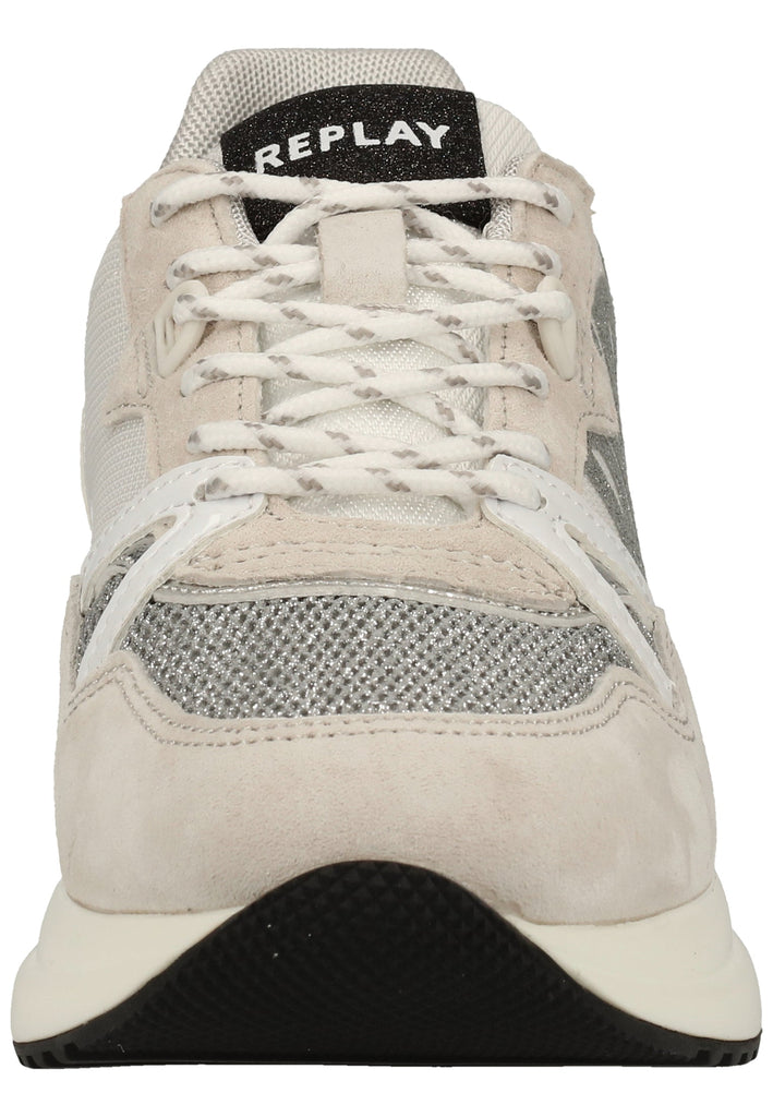 Replay Sneaker Veloursleder/Textil Weiß/Silber
