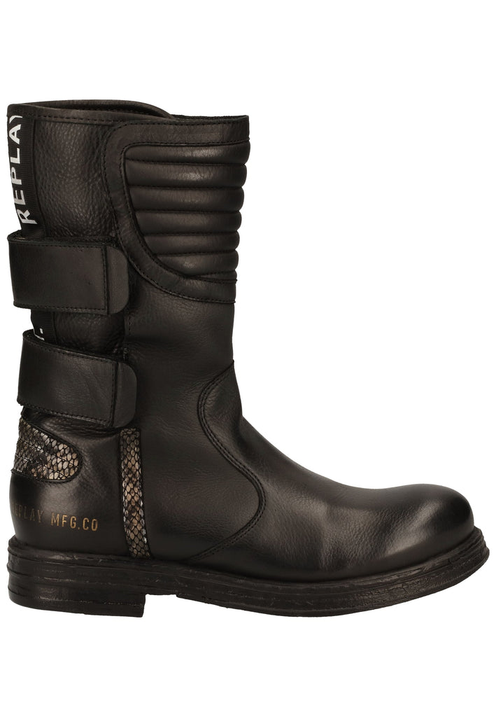 Replay Stiefel Leder Schwarz