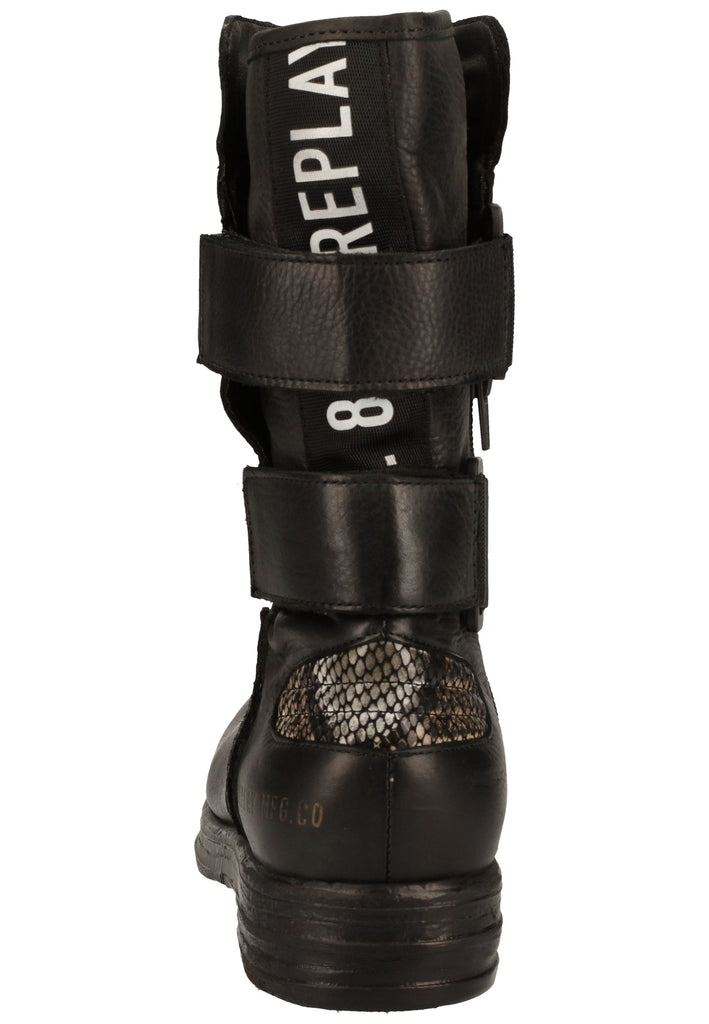 Replay Stiefel Leder Schwarz
