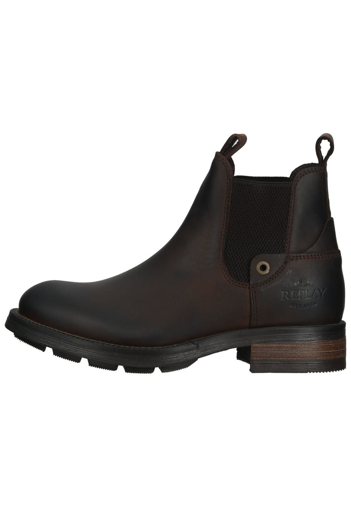 Replay Stiefelette Leder Dunkelbraun
