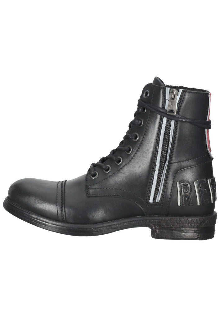 Replay Stiefelette Leder Schwarz