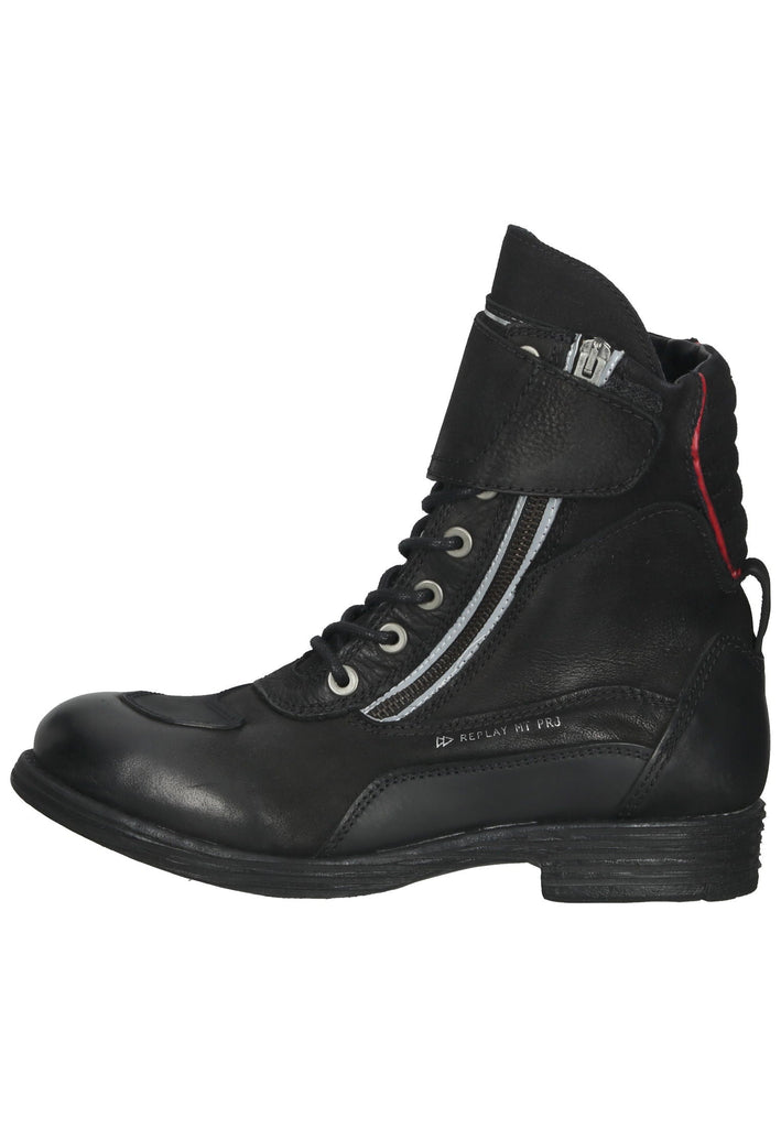 Replay Stiefelette Leder Schwarz