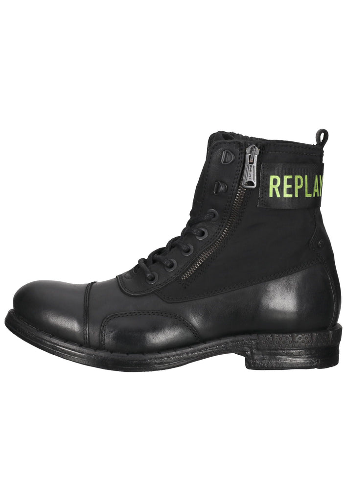 Replay Stiefelette Leder Schwarz