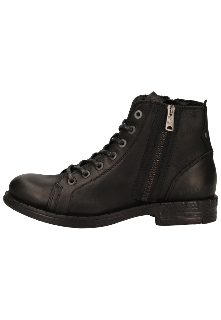 Replay Stiefelette Leder Schwarz