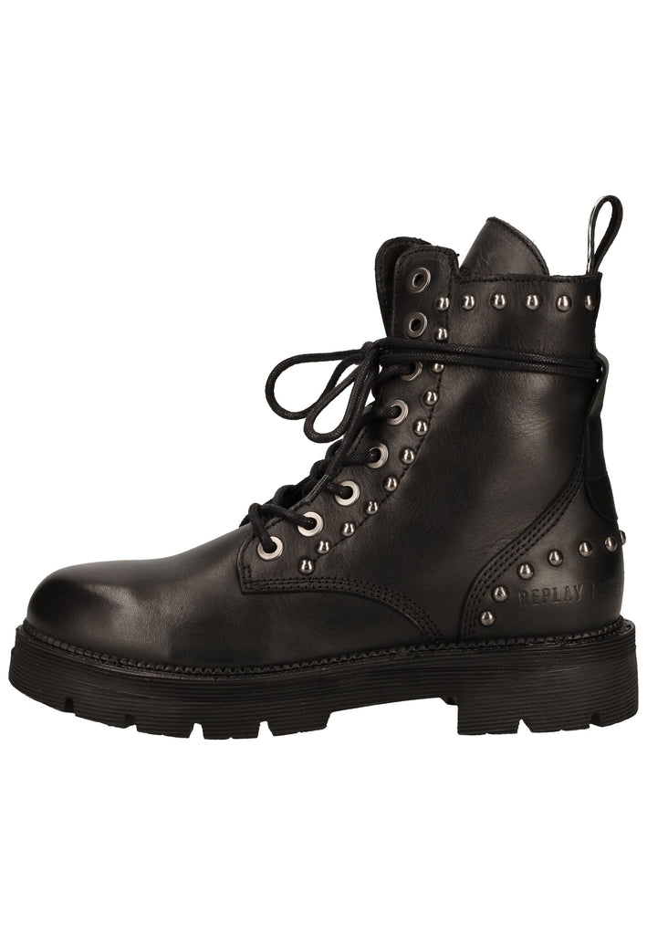 Replay Stiefelette Leder Schwarz