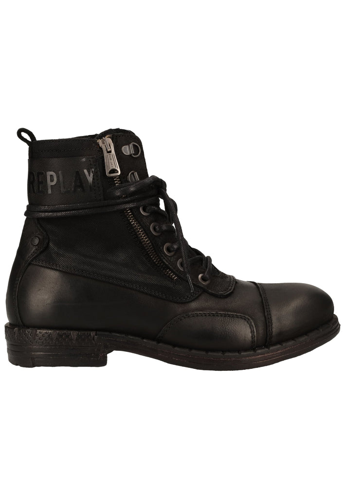 Replay Stiefelette Leder Schwarz