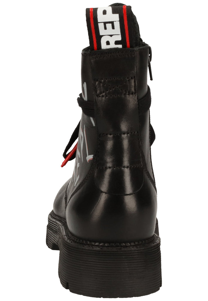 Replay Stiefelette Leder Schwarz