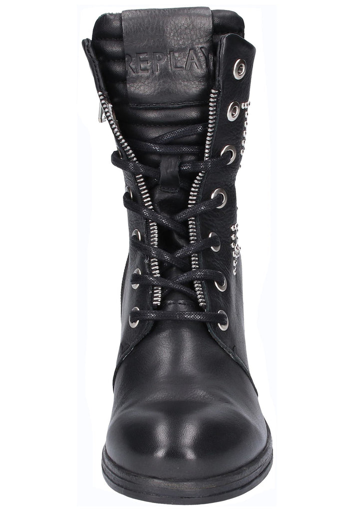 Replay Stiefelette Leder Schwarz
