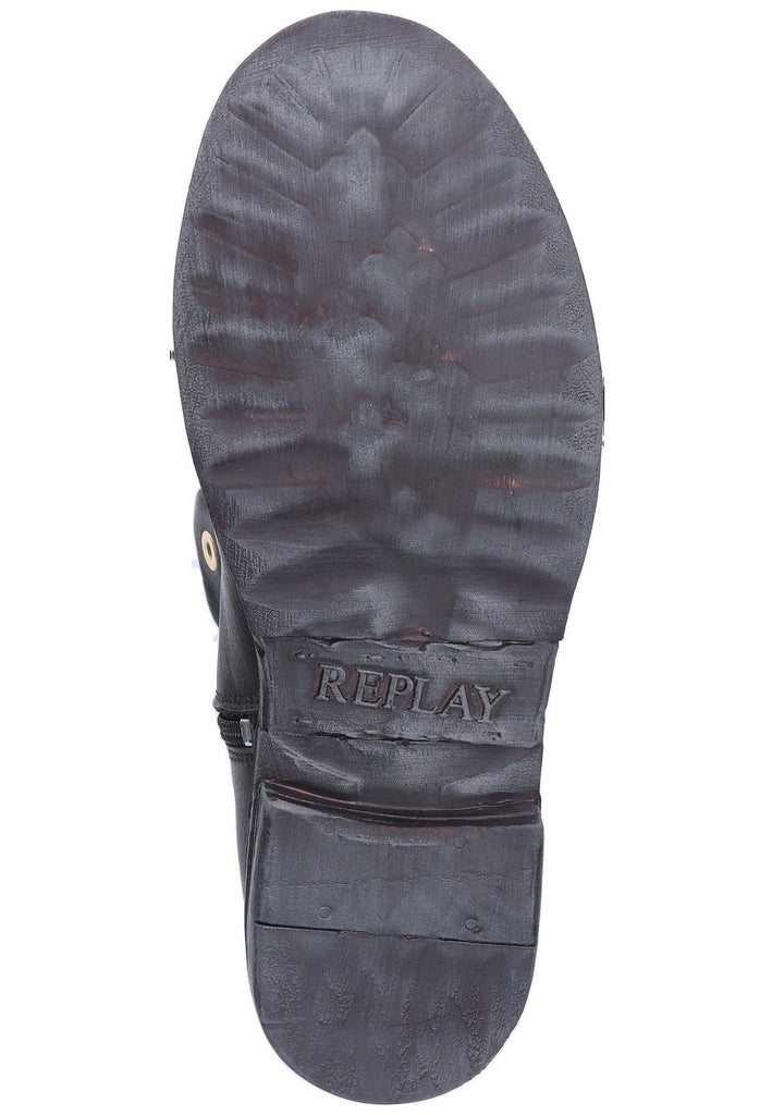 Replay Stiefelette Leder Schwarz