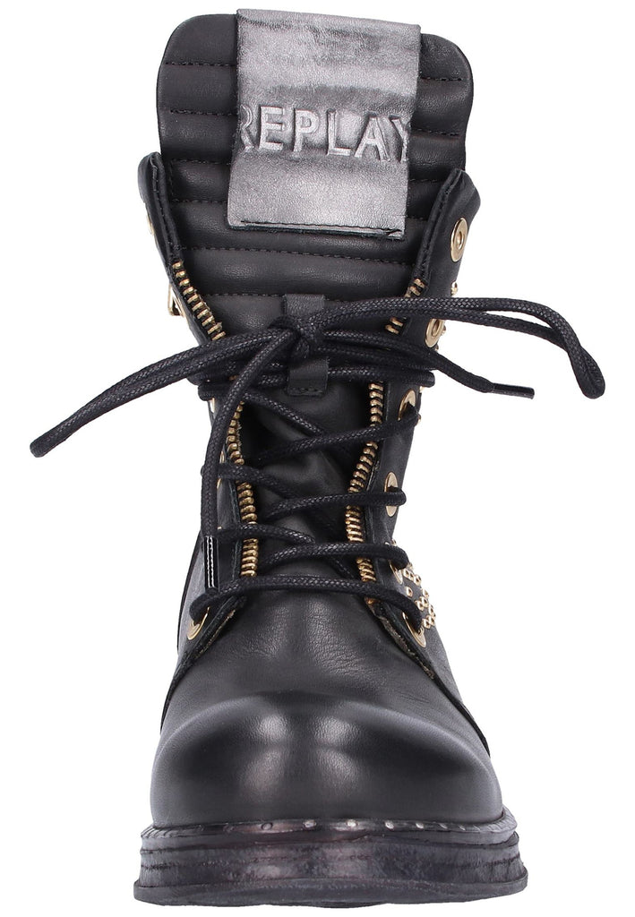 Replay Stiefelette Leder Schwarz